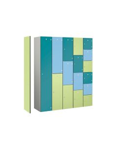 Aluminium personal wet & water resistant lockers arranged with doors from tiers 1