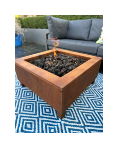 Corten Steel Square Gas Fire Pit