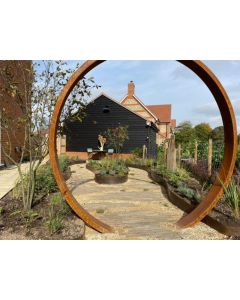 Corten Steel Helix Moongate Ring