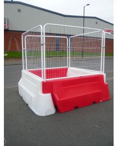 2 Metre Water Filled Traffic Barrier with mesh fence extension