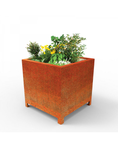 Rustic Square Planter With Feet