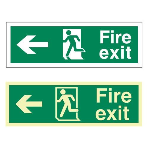 Buy UK Made Fire Exit Arrow Left Sign. Nationwide Delivery.