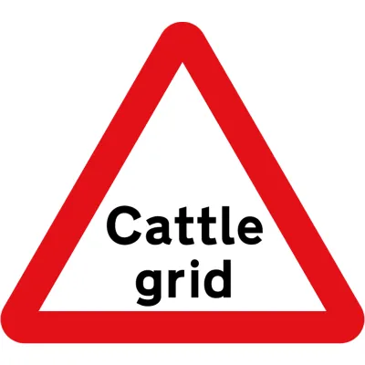 Cattle Grid Ahead Sign