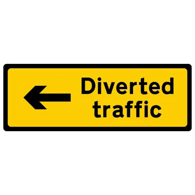 Diverted Traffic Left – Road Sign