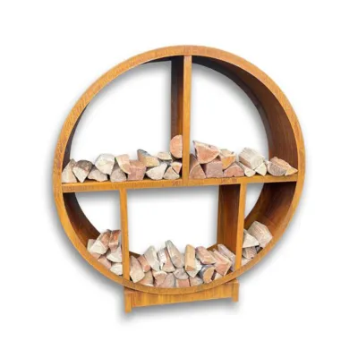 Corten Steel Log Store - Round Corten Steel Log Store - Round