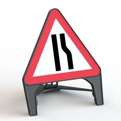 Road Narrows Right Q-Sign