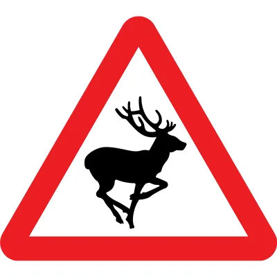 Wild Animals Road Sign