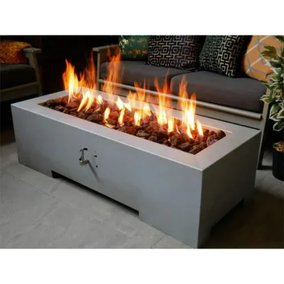 Rectangular Gas Fire Pit - Zinc